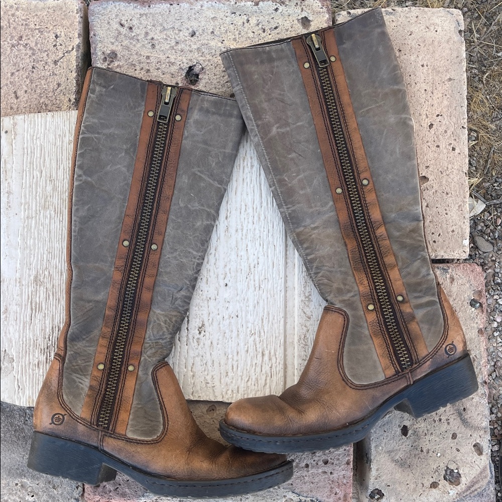 Born Kenin Distressed Leather Tall Boot size 7/38